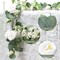 2Pack White 13Ft Artificial Eucalyptus Garland with Flowers, Fake Rose Gypsophila Vine Rose Garlands Decor, Floral Flower Greenery Garland for Wedding Home Table Decor (White)